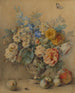 Fiori in una roulette argentata Frutta in primo piano - Jacques André Portail — vista dell’opera