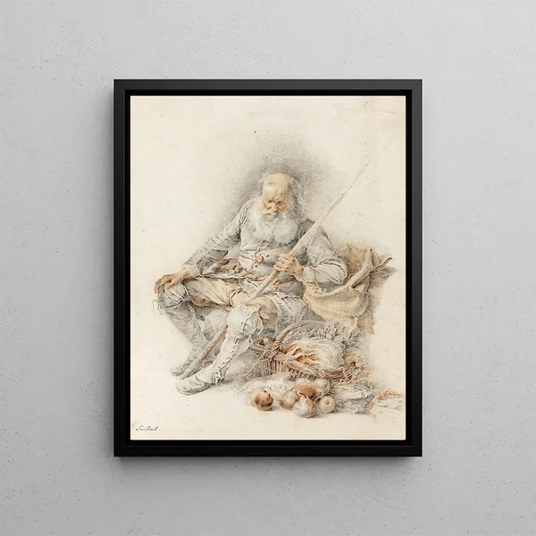 Jacques Andr Portail - Old Man with a Basket of Fruit and Vegetables.webp