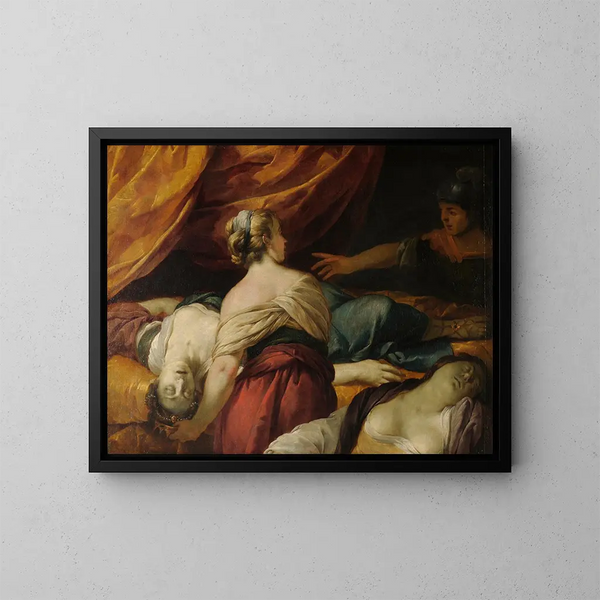 La morte di Cloptre - Jacques Blanchard — quadro incorniciato alla parete