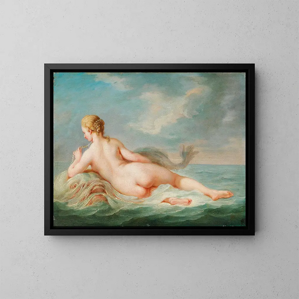 Una ninfa distesa su un delfino - Jacques Charlier — quadro incorniciato alla parete
