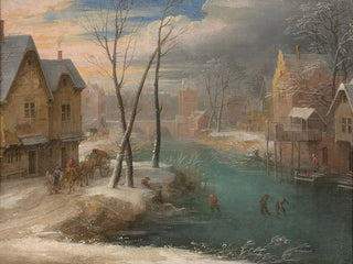 Villaggio innevato animato da personaggi - Jacques Fouquier — vista dell’opera