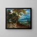 Viaggiatori su un sentiero in un paesaggio - Jacques Fouquières — quadro incorniciato alla parete