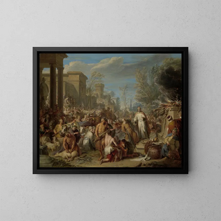 Jéroboam sacrifiant aux idoles - Jacques Ignatius de Roore — quadro incorniciato alla parete