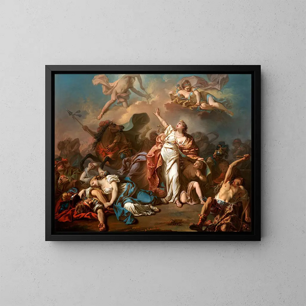 Apollo e Diana che attaccano i figli di Niobe - Jacques Louis David — quadro incorniciato alla parete