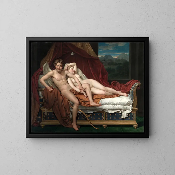 Cupidon e Psiche - Jacques Louis David — quadro incorniciato alla parete