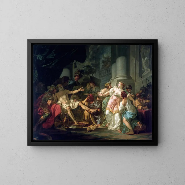 La Mort de Sénèque - Jacques Louis David — quadro incorniciato alla parete