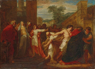 Daniel che fa arrestare i due vecchi accusatori di Suzanna casta - Jacques Rattu — vista dell’opera