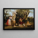elegante che ascolta un chitarrista in un parco a Roma - Jacques Sablet — quadro incorniciato alla parete