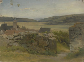 Jakob Becker - Kleines Dorf mit Blick auf Wiese.webp