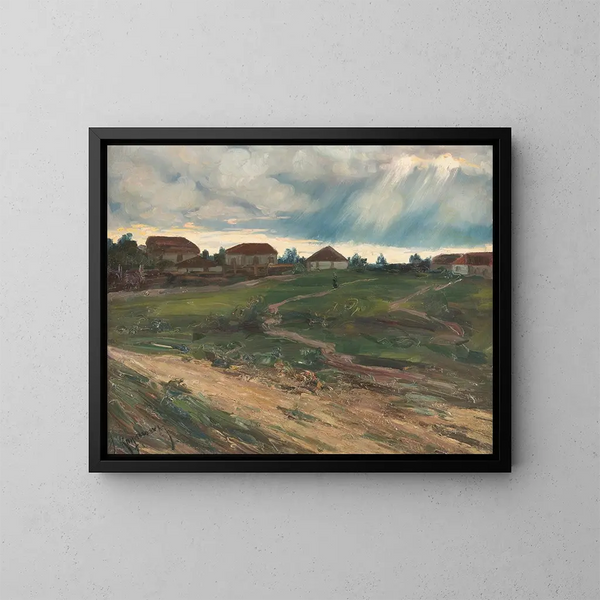 Averse sur le village - Jakob Koganowsky — quadro incorniciato alla parete