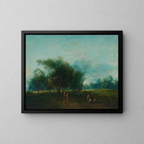 Parte nelle praterie del Prater di Vienna - Jakob Matthias Schmutzer — quadro incorniciato alla parete