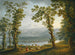 Vista attraverso il fiume Volturno verso Alife, Piedimonte Matese e le montagne del Matese che si elevano oltre - Jakob Philipp Hackert — vista dell’opera