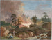 Un paesaggio in Svezia con contadini che bruciano legna e una coppia che si riposa vicino a un ruscello - Jakob Philipp Hackert — vista dell’opera