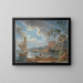 Vista della ceramica di Marieberg vicino a Stoccolma con barche e pescatori - Jakob Philipp Hackert — quadro incorniciato alla parete