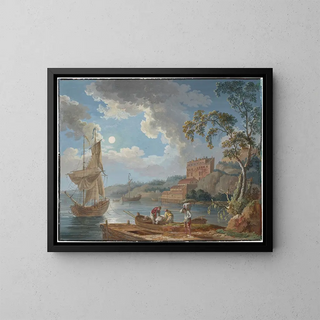 Jakob Philipp Hackert - View of the pottery factory of Marieberg near Stockholm with boats and fishermen.webp