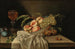 Frutta mista in una ciotola, un bicchiere di vino e un tessuto su un tavolo - Jakob Samuel Beck — vista dell’opera