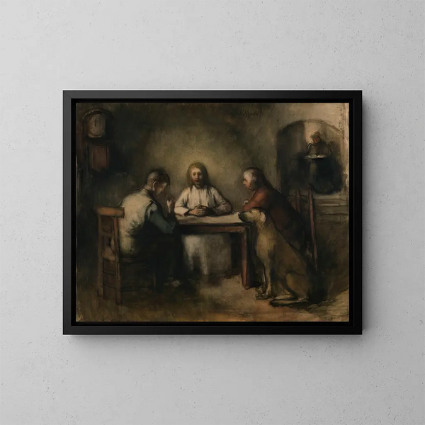 Il pasto ad Emmaus - Jakob Smits — quadro incorniciato alla parete