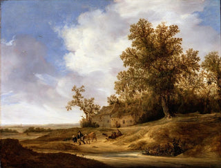Una strada vicino ai cottage - Jacob van Moscher — vista dell’opera