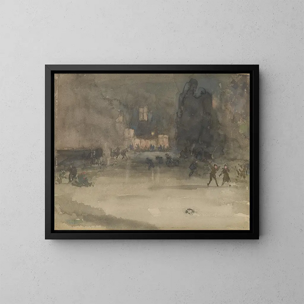 Notturno ad Amsterdam in inverno - James Abbott McNeill Whistler — quadro incorniciato alla parete