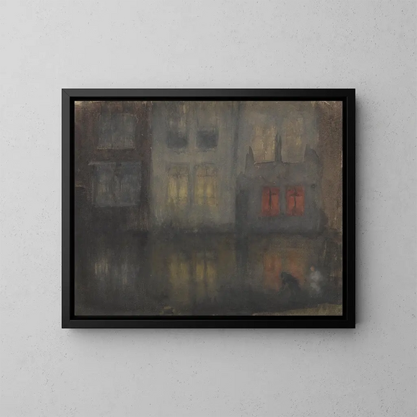 Notturno nero e rosso, canale di Hollande - James Abbott McNeill Whistler — quadro incorniciato alla parete