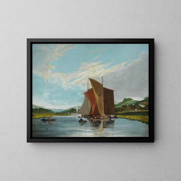 Barges sur une rivière - James Baker Pyne — quadro incorniciato alla parete
