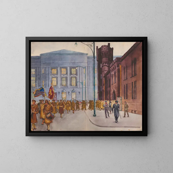 112e ingegneri, armeria di Cleveland, 6a strada e Lakeside - James C. Kulhanek — quadro incorniciato alla parete