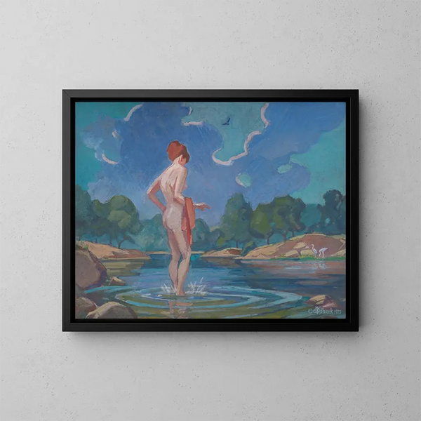 La Dame en train de patauger - James C. Kulhanek — quadro incorniciato alla parete