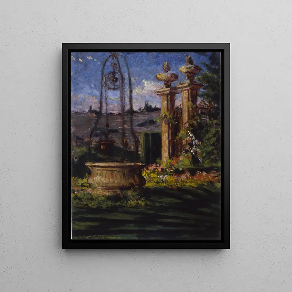 Nei giardini della Villa Palmieri - James Carroll Beckwith — quadro incorniciato alla parete