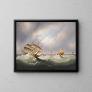 James Edward Buttersworth - Frigate Off A Lighthouse.webp