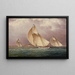 Navigazione nel porto di Boston - James Edward Buttersworth — quadro incorniciato alla parete