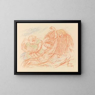 Il Cristo e gli angeli - James Ensor — quadro incorniciato alla parete