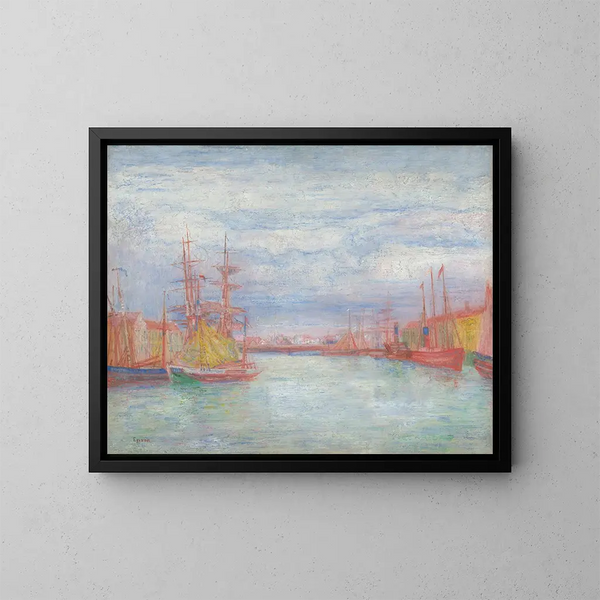 Porto di Ostenda - James Ensor — quadro incorniciato alla parete