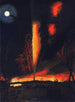 Pozzo petrolifero in fiamme di notte vicino a Rouseville, Pennsylvania - James Hamilton — vista dell’opera