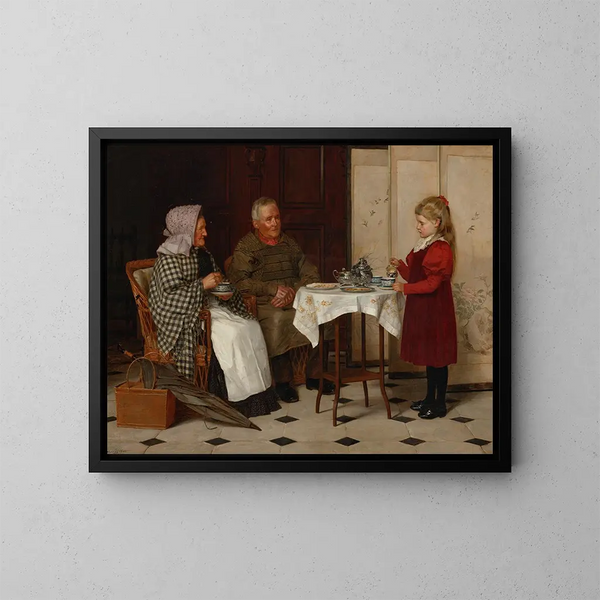 L'ora del tè - James Hayllar — quadro incorniciato alla parete
