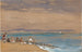 Scène di spiaggia con personaggi vicino a un molo - James Holland — vista dell’opera
