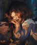 Gatto alla luce del fuoco - James Jebusa Shannon — vista dell’opera