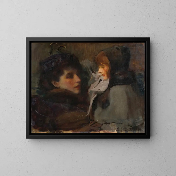 La donna e la figlia dell'artista - James Jebusa Shannon — quadro incorniciato alla parete