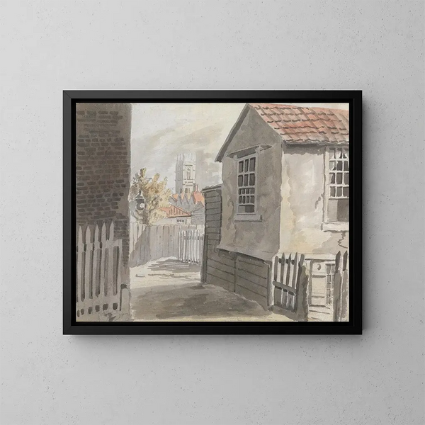 Vista lontana di una chiesa - James Miller — quadro incorniciato alla parete