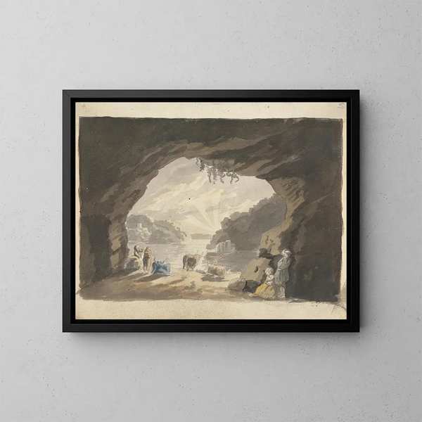 Figures con animali nella grotta - James Miller — quadro incorniciato alla parete