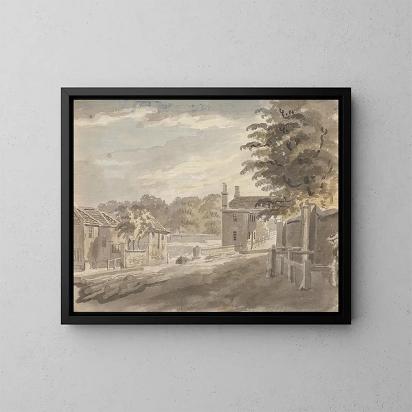 L'estremità di Fulham del ponte di Putney - James Miller — quadro incorniciato alla parete