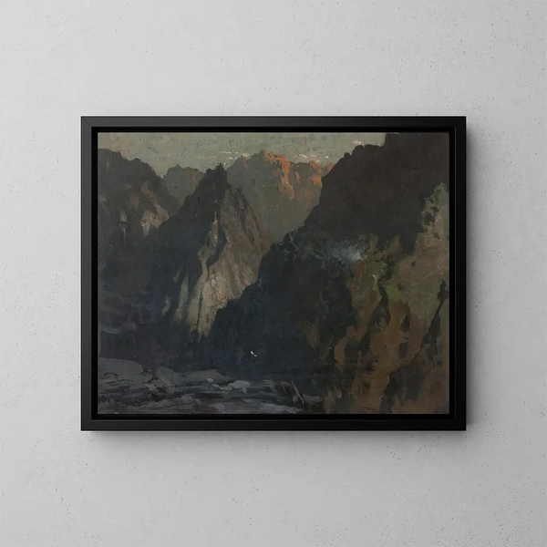 Paesaggio montano, probabilmente i Cuillins di Skye - James Paterson — quadro incorniciato alla parete