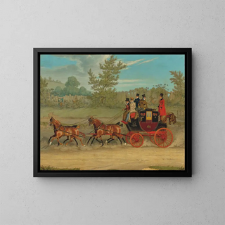 James Pollard - The LondonEdinburgh Royal Mail coach setting a brisk pace on a summer day.webp
