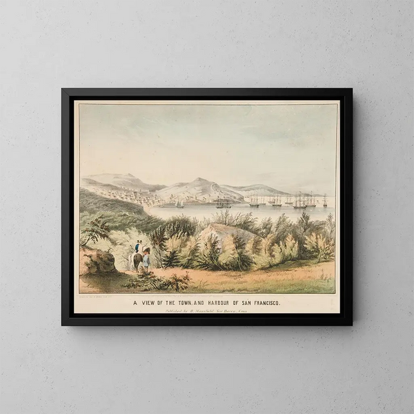 Vista della città e del porto di San Francisco - James S Baillie — quadro incorniciato alla parete