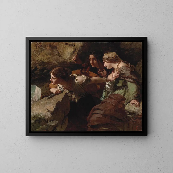 Coraggio, ansia e disperazione di fronte alla battaglia - James Sant — quadro incorniciato alla parete