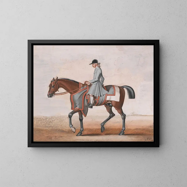Il pied blanc di Lord Godolphin, un cavallo molto famoso che non è mai stato sconfitto - James Seymour — quadro incorniciato alla parete