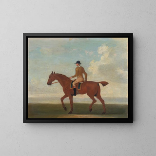 James Seymour - One of Four Portraits of Horses a Chestnut Racehorse with Jockey Up walking to the left jockey i.webp