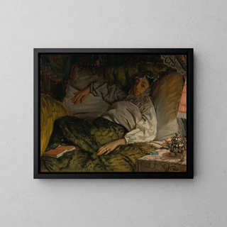Una donna sdraiata - James Tissot — quadro incorniciato alla parete