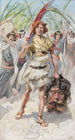 David apporta la testa di Golia a Gerusalemme - James Tissot — vista dell’opera