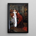 Giovane donna che guarda oggetti giapponesi - James Tissot — quadro incorniciato alla parete