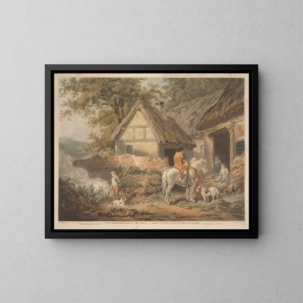 Un ragazzo impegnato a bruciare erbacce - James Ward — quadro incorniciato alla parete